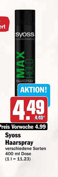 Syoss Haarspray verschiedene Sorten 400 ml Dose