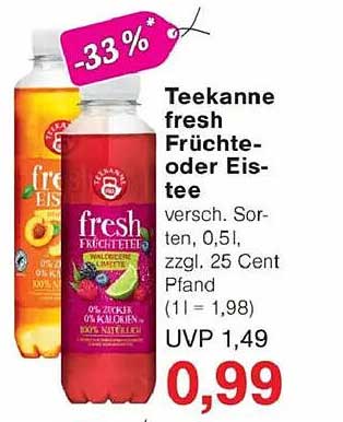 Teekanne fresh Früchtetee oder Eistee, 0,5l
