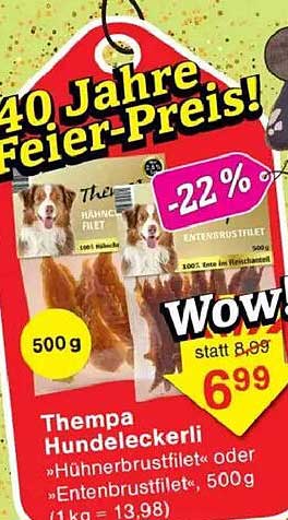 Tempa Hundeockerli "Hühnerbrustfilet" oder "Entenbrustfilet" 500g