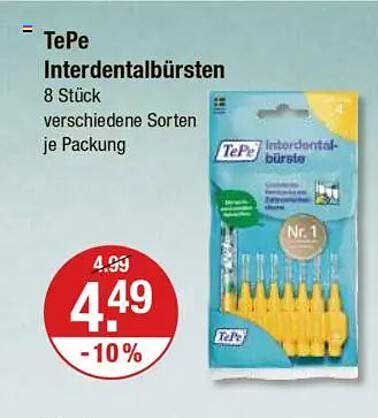 TePe Interdentalbürsten 8 Stück verschiedene Sorten je Packung