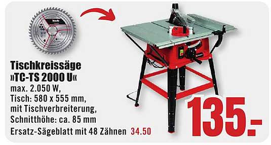 Tischkreissägen »TC-TS 2000 U«