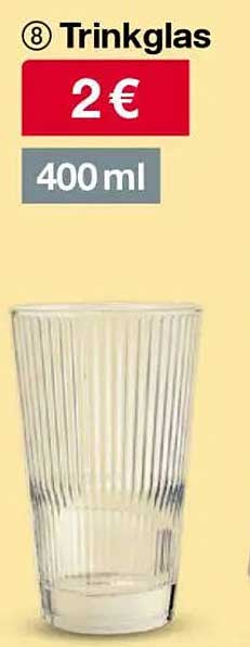 Trinkglas 400 ml für nur 2 €