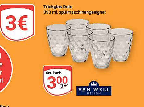 Trinkglas Dots 6er-Pack