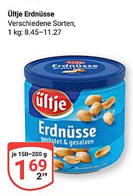 Ültje Erdnüsse, geröstet & gesalzen, 150-200 g