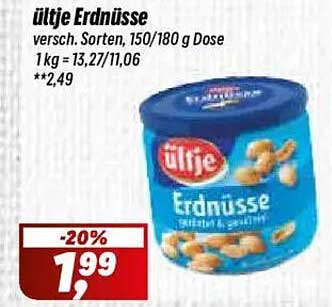 ültje Erdnüsse - Verschiedene Sorten, 150/180 g Dose