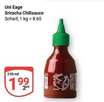 Uni Eage Sriracha Chilisauce, 210 ml