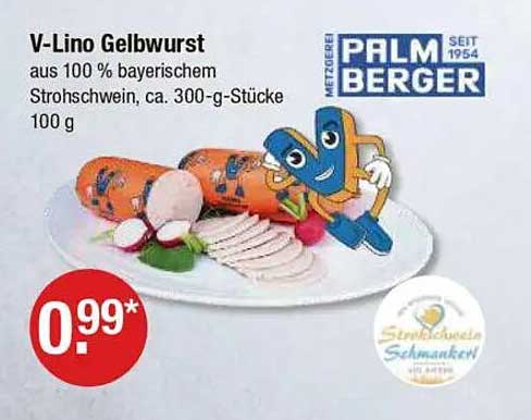 V-Lino Gelbwurst aus 100 % bayerischem Strohwelschwein