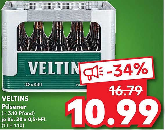 VELTINS Pilsener 20 x 0,5 l