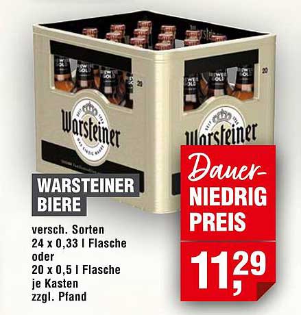 Warsteiner Biere – Verschiedene Sorten im Kasten