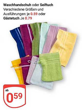 Waschhandschuh oder Seiftuch - Verschiedene Größen und Ausführungen