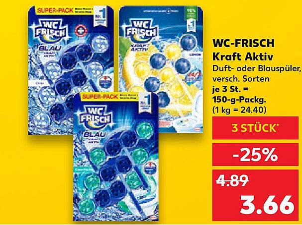 WC-FRISCH Kraft Aktiv Duft- oder Blauspüler, 3er Pack