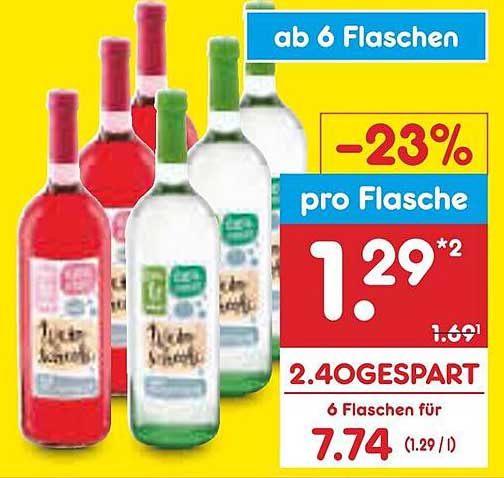 Weißwein und Roséwein - 6 Flaschen für nur 7,74 €