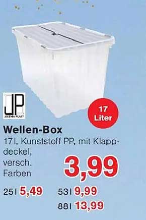 Wellen-Box 17l – Kunststoff PP mit Klappdeckel