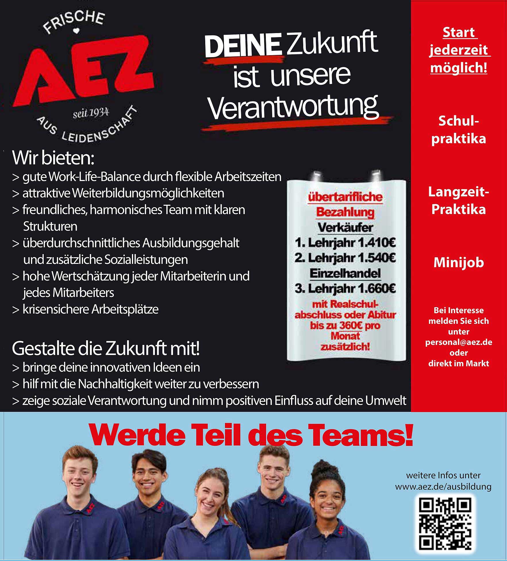 Werde Teil des Teams - Ausbildung bei AEZ