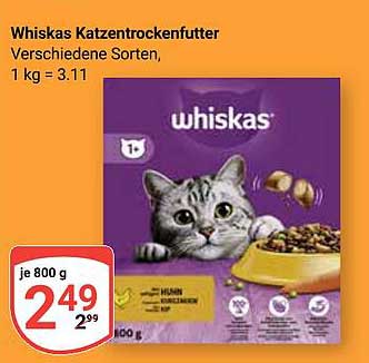 Whiskas Katzentrockenfutter 800 g - Verschiedene Sorten