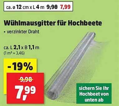 Wühlmausgitter für Hochbeete - verzinkter Draht
