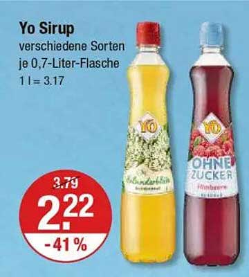 Yo Sirup verschiedene Sorten je 0,7-Liter-Flasche