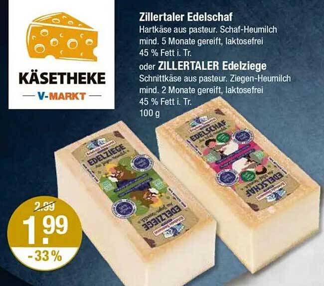 Zillertaler Edelschaf und Zillertaler Edelziege - Hartkäse und Schnittkäse aus pasteurisierter Milch