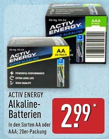 ACTIV ENERGY Alkaline-Batterien 20er-Packung