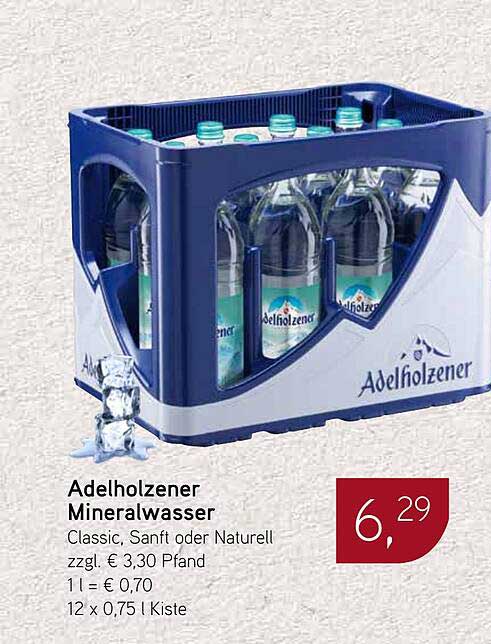 Adelholzener Mineralwasser Classic, Sanft oder Naturell