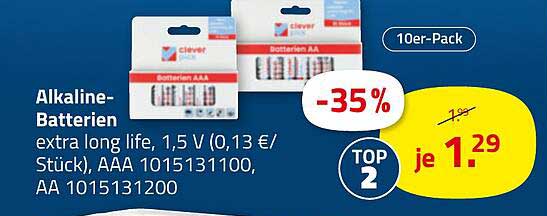Alkaline-Batterien 10er-Pack - extra long life