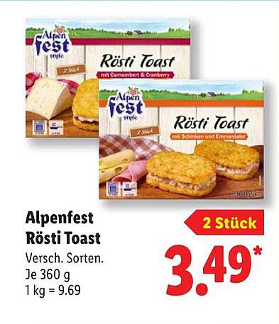 Alpenfest Rösti Toast - 2 Stück