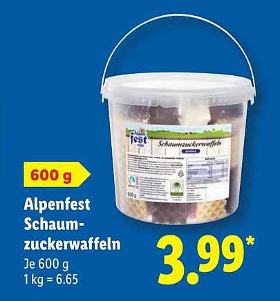 Alpenfest Schaumzuckerwaffeln