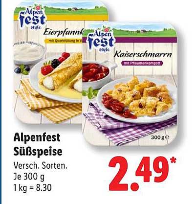 Alpenfest Süßspeise - Verschiedene Sorten, je 300 g