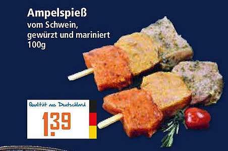 Ampelspieß vom Schwein, gewürzt und mariniert 100g