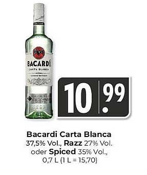 Bacardi Carta Blanca 0,7 L - Hochwertiger Rum zum Sparpreis
