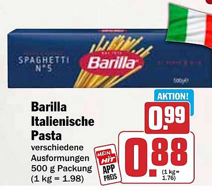 Barilla Italienische Pasta 500 g - Aktion vom 08.09.2025 bis 13.09.2025