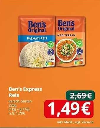 Ben's Express Reis - Verschiedene Sorten