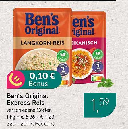 Ben's Original Express Reis – verschiedene Sorten