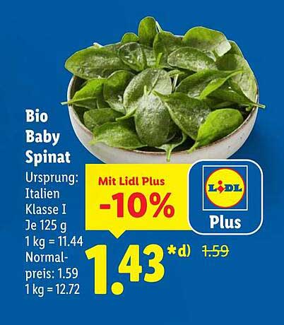 Bio Baby Spinat 125 g - Superangebot bei Lidl!