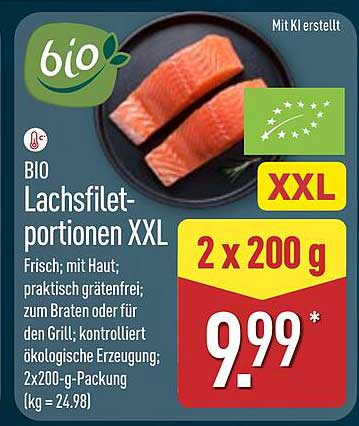 BIO Lachsfiletportionen XXL