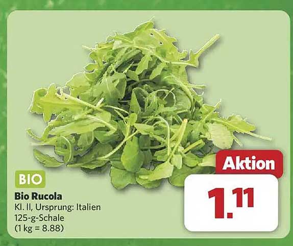 Bio Rucola 125-g-Schale - Frisch aus Italien