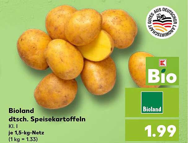 Bioland dt. Speisekartoffeln K.L. I je 1,5-kg-Netz (1 kg = 1,33)