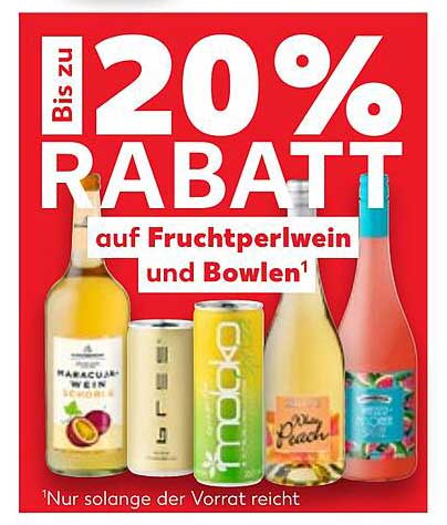 Bis zu 20% Rabatt auf Fruchtperlwein und Bowlen