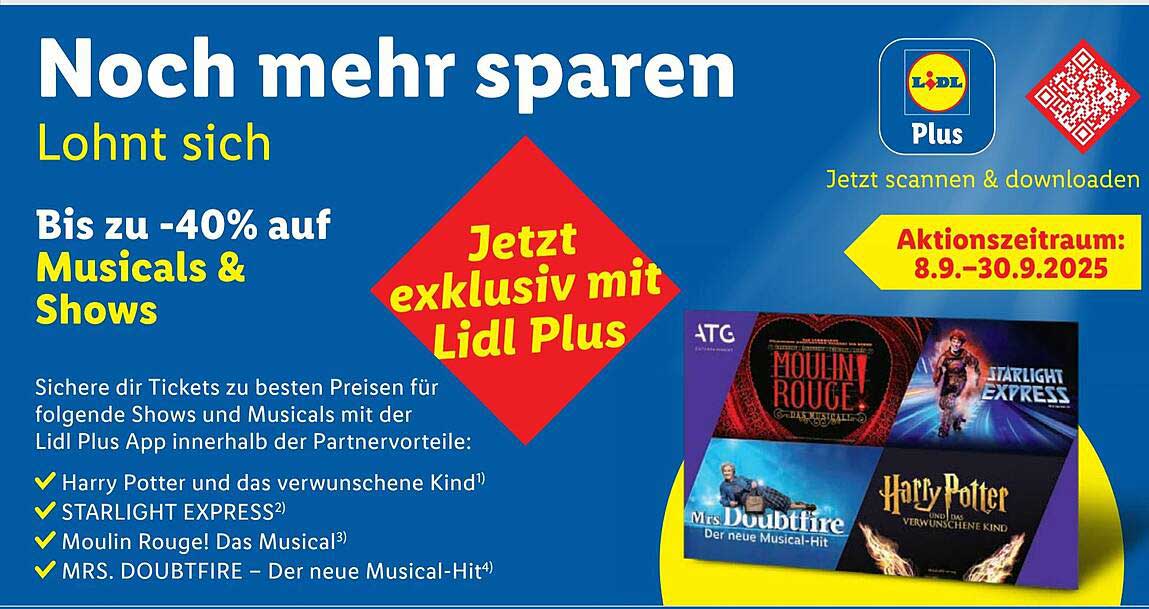 Bis zu -40% auf Musicals & Shows mit Lidl Plus