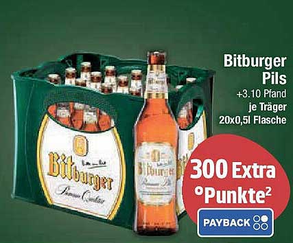 Bitburger Pils 20x0,5l Flasche