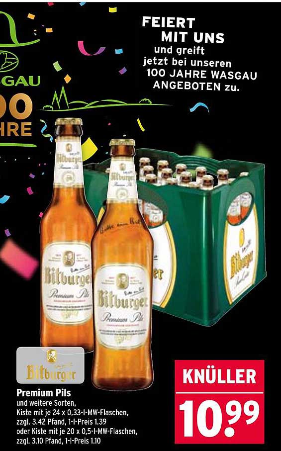 Bitburger Premium Pils und weitere Sorten