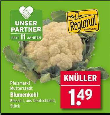 Blumenkohl Klasse I, aus Deutschland, Stück