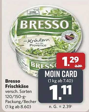 Bresso Frischkäse mit Kräutern aus der Provence