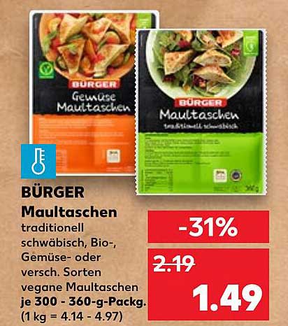 BÜRGER Maultaschen traditionell schwäbisch – jetzt im Angebot!