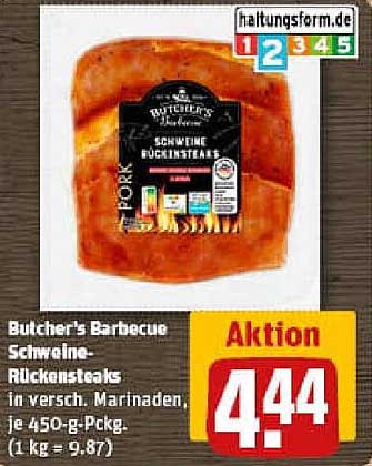 Butcher's Barbecue Schweine-Rückensteaks in verschiedenen Marinaden