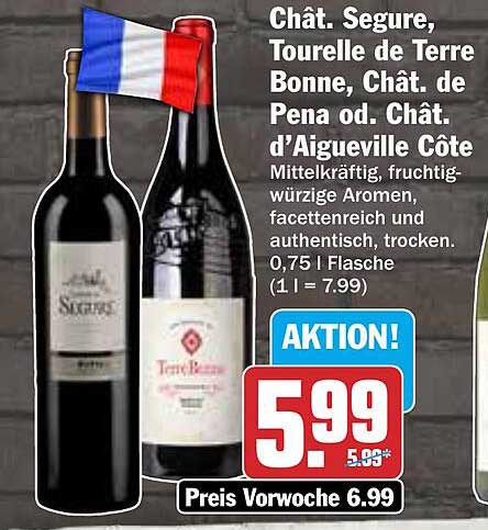 Chât. Segure, Tourelle de Terre Bonne, Chât. de Pena od. Chât. d’Aigueville Côte - 0,75 l Flasche