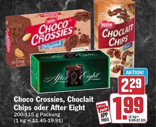 Choco Crossies, Chocolait Chips oder After Eight