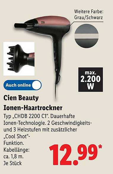 Cien Beauty Ionen-Haartrockner CHDB 2200 C1
