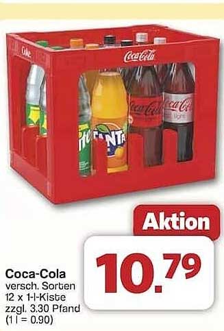 Coca-Cola vers. Sorten 12 x 1-L-Kiste