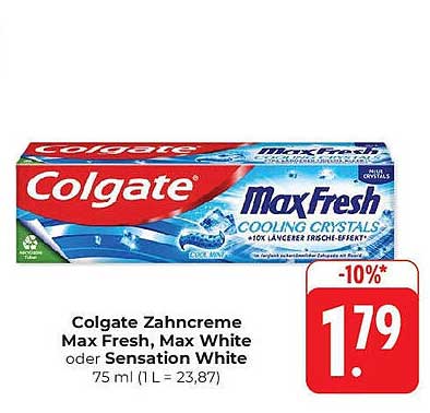 Colgate Zahnpasta Max Fresh, Max White oder Sensation White 75 ml